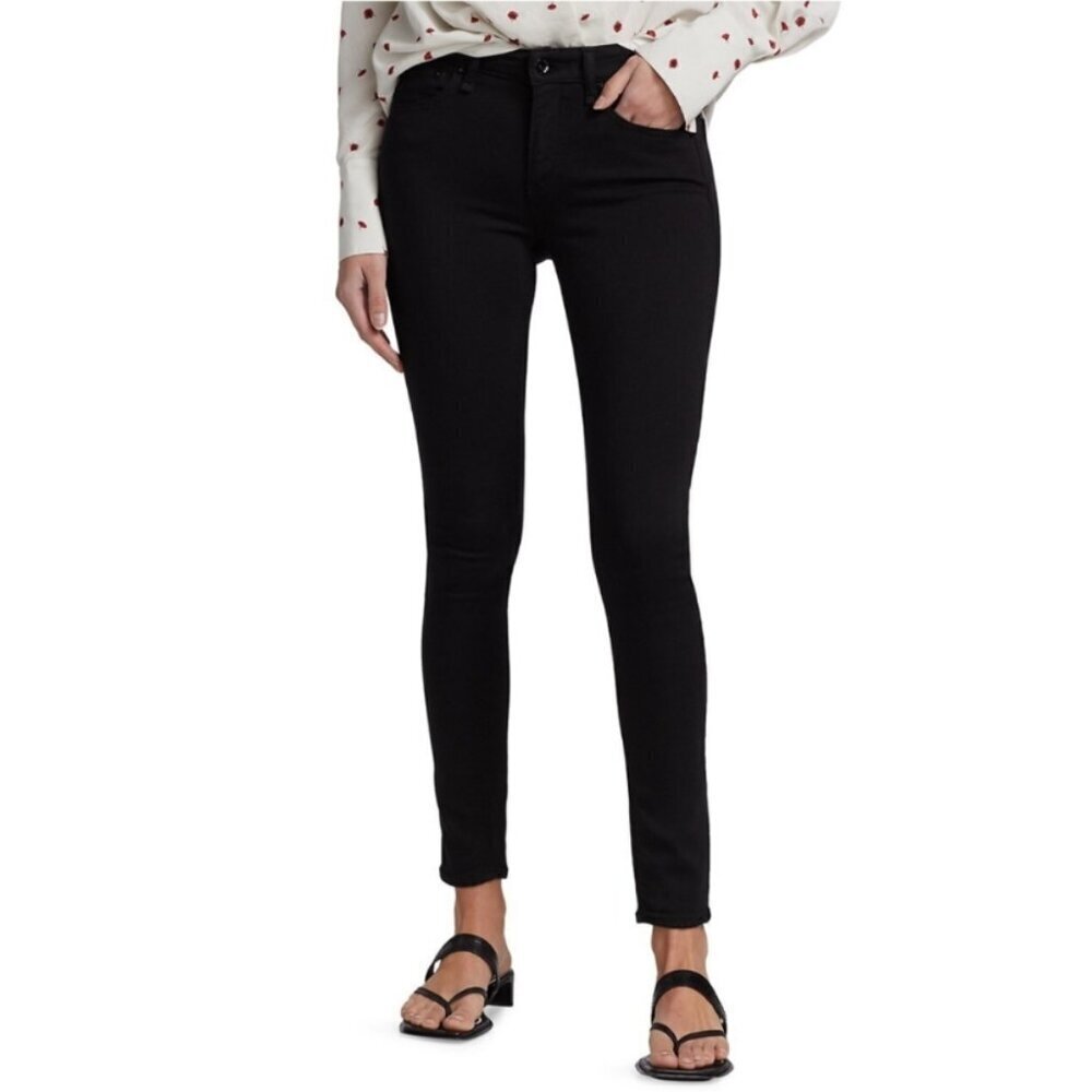 Rag & Bone black denim jean Womens 25 Cate mid-rise ankle skinny